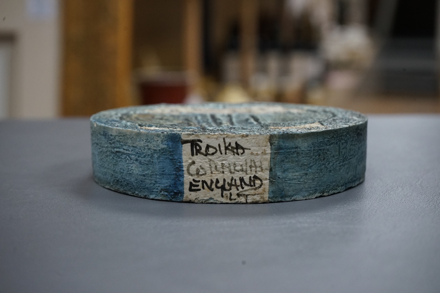 A small Troika wheel vase, initialled by Linda Taylor, 12cm
